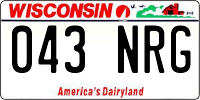 WI license plate 043NRG