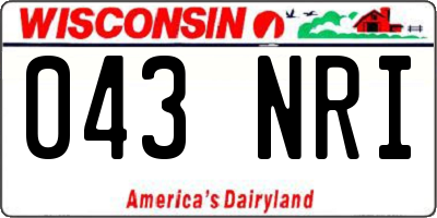 WI license plate 043NRI