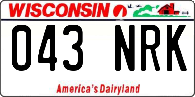WI license plate 043NRK