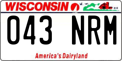 WI license plate 043NRM