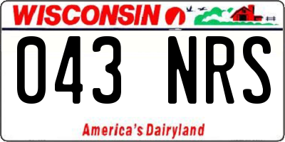 WI license plate 043NRS