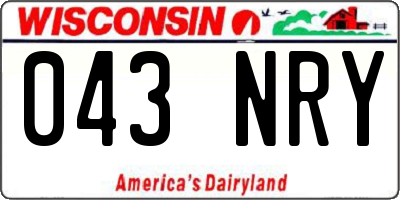 WI license plate 043NRY