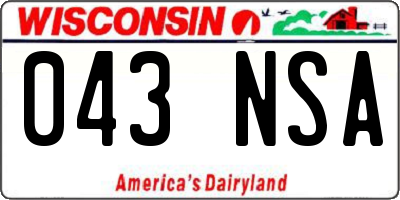 WI license plate 043NSA