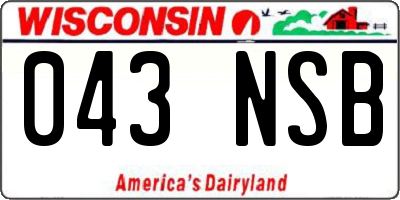 WI license plate 043NSB