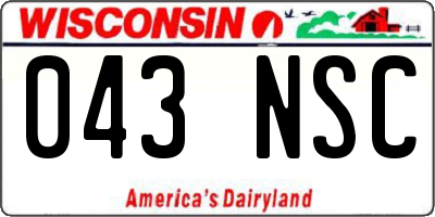 WI license plate 043NSC