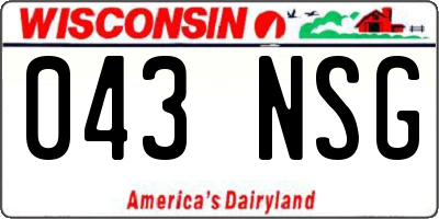 WI license plate 043NSG