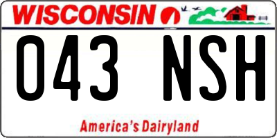 WI license plate 043NSH