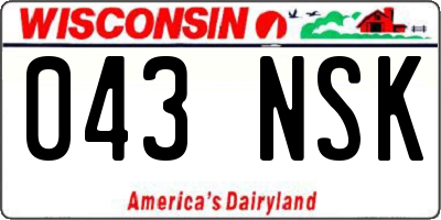 WI license plate 043NSK