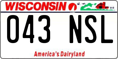 WI license plate 043NSL