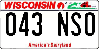 WI license plate 043NSO