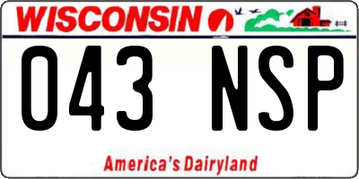 WI license plate 043NSP