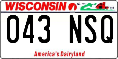 WI license plate 043NSQ