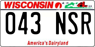 WI license plate 043NSR