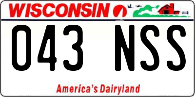 WI license plate 043NSS