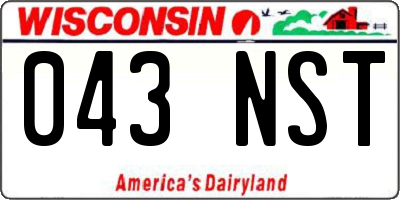 WI license plate 043NST
