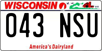 WI license plate 043NSU
