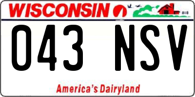 WI license plate 043NSV