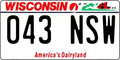 WI license plate 043NSW