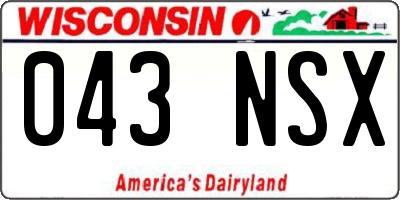 WI license plate 043NSX