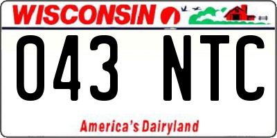 WI license plate 043NTC
