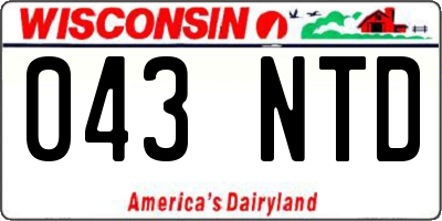 WI license plate 043NTD