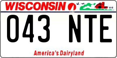 WI license plate 043NTE