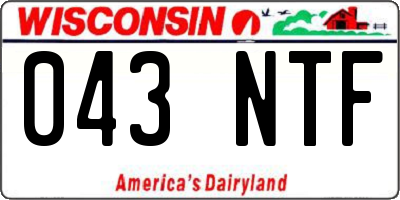 WI license plate 043NTF