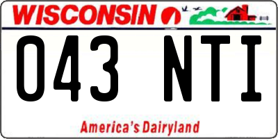 WI license plate 043NTI