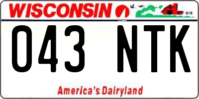WI license plate 043NTK
