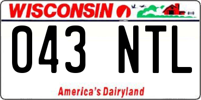 WI license plate 043NTL