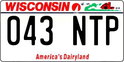 WI license plate 043NTP