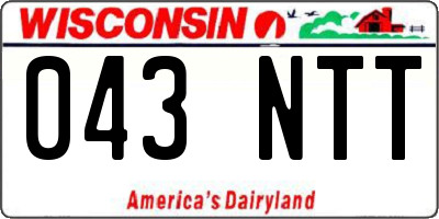WI license plate 043NTT