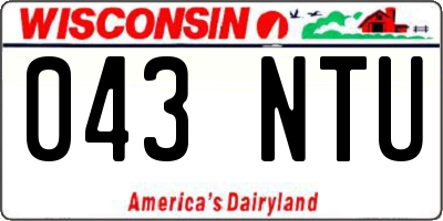 WI license plate 043NTU