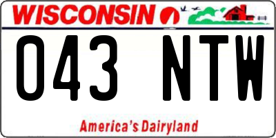WI license plate 043NTW