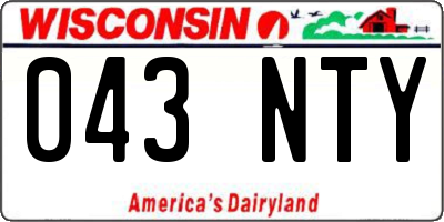 WI license plate 043NTY