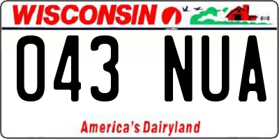 WI license plate 043NUA