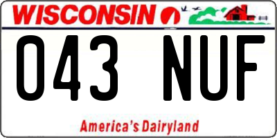 WI license plate 043NUF