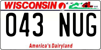 WI license plate 043NUG