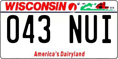 WI license plate 043NUI