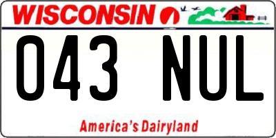 WI license plate 043NUL