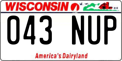 WI license plate 043NUP
