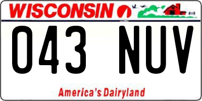 WI license plate 043NUV