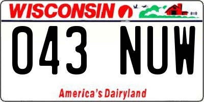 WI license plate 043NUW