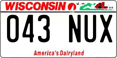 WI license plate 043NUX