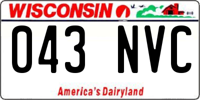 WI license plate 043NVC
