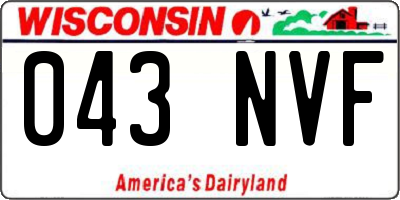 WI license plate 043NVF