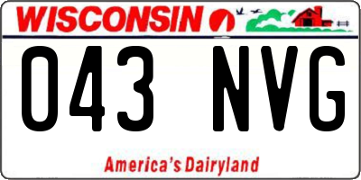 WI license plate 043NVG