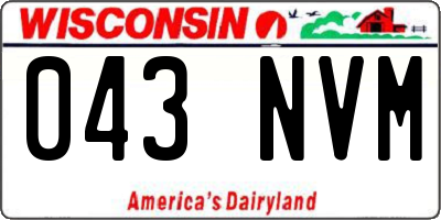 WI license plate 043NVM