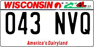 WI license plate 043NVQ
