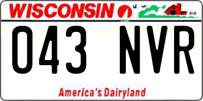 WI license plate 043NVR